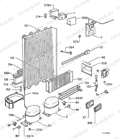 Взрыв-схема холодильника Electrolux KGK3000 - Схема узла Functional parts